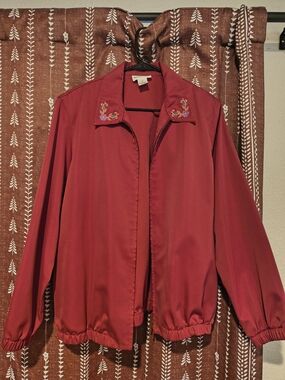 Vintage Alfred Dunner Fuscia Embroidered Collar Jacket